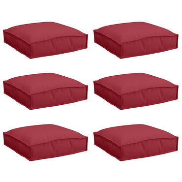 vidaXL Coussins 6 pcs Bordeaux 40 x 40 x 8 cm Tissu Oxford