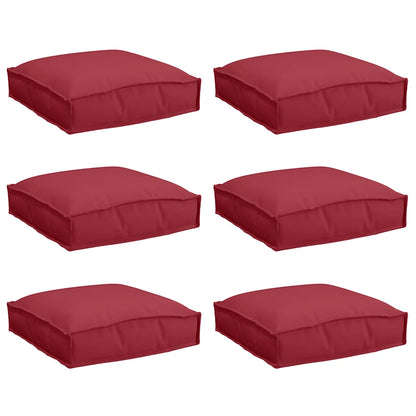 vidaXL Coussins 6 pcs Bordeaux 40 x 40 x 8 cm Tissu Oxford