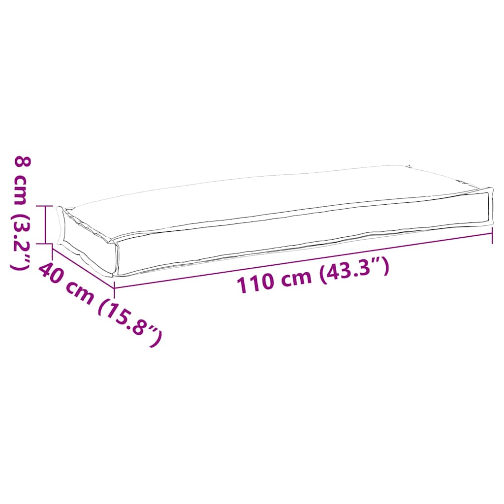 vidaXL Palettenkissen für Bank Beige 110 x 40 x 8 cm Oxford Stoff