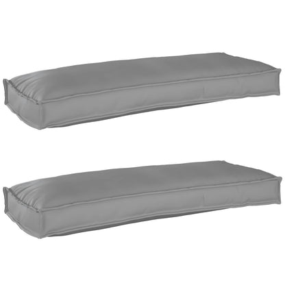 vidaXL Ensemble de 2 coussins de palette Gris 100 x 40 x 8 cm Tissu Oxford