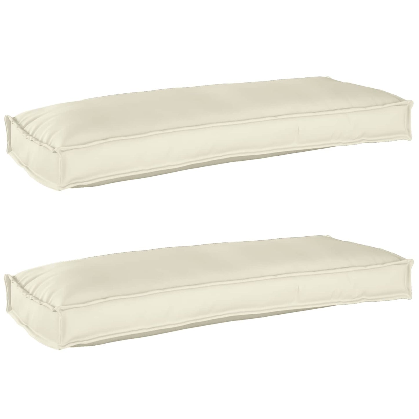 vidaXL Set de coussins de palette 2 pcs Crème 100 x 40 x 8 cm Tissu Oxford