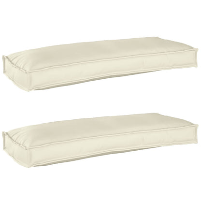 vidaXL Set de coussins de palette 2 pcs Crème 100 x 40 x 8 cm Tissu Oxford