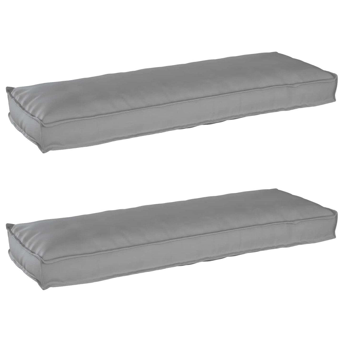 vidaXL Lot de 2 coussins de palette Gris 120 x 40 x 8 cm Tissu Oxford