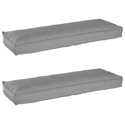 vidaXL Lot de 2 coussins de palette Gris 120 x 40 x 8 cm Tissu Oxford