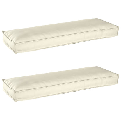 vidaXL Lot de 2 coussins pour palettes Crème 120 x 40 x 8 cm Tissu Oxford
