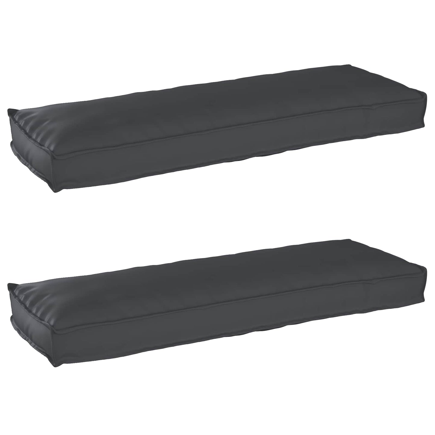 vidaXL Ensemble de 2 coussins de palette Noir 120 x 40 x 8 cm Tissu Oxford
