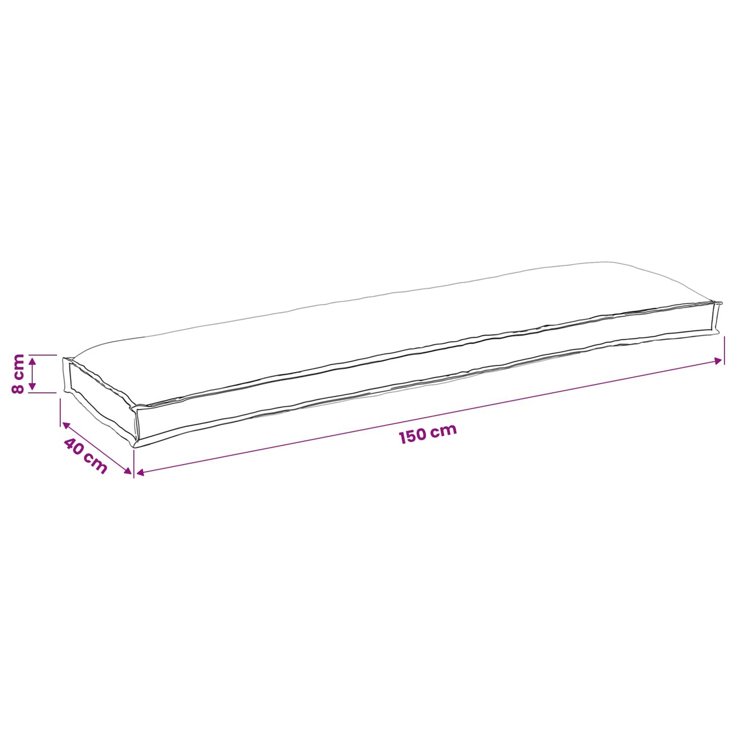 vidaXL Pallet Kissen Set 2 pcs Taupe 150 x 40 x 8 cm Oxford-Stoff