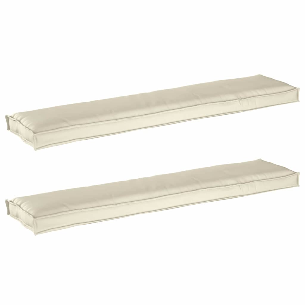 vidaXL Pallet Kissen Set 2 pcs Creme 180 x 40 x 8 cm 100% Polyester