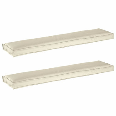 vidaXL Pallet Kissen Set 2 pcs Creme 180 x 40 x 8 cm 100% Polyester