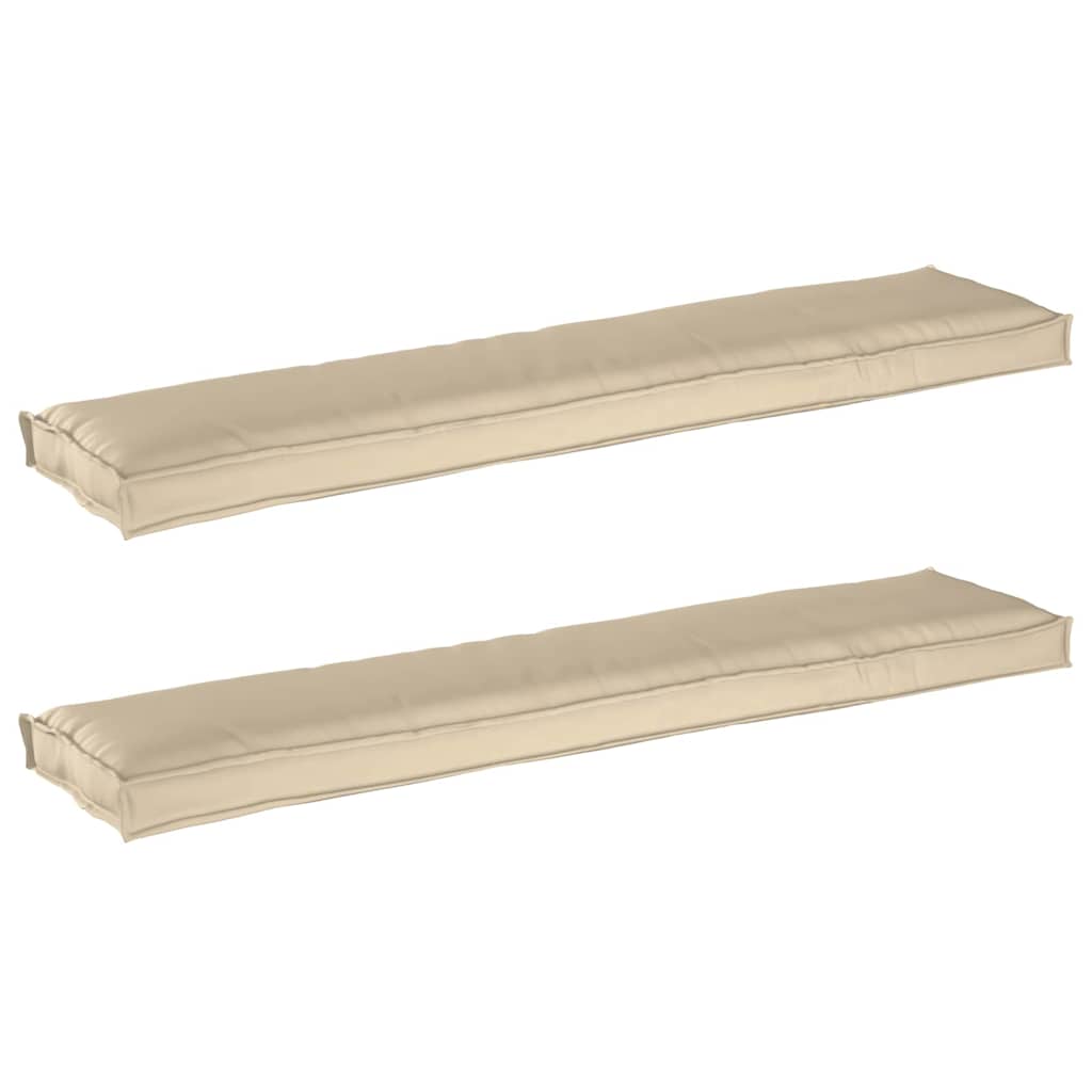 vidaXL Pallet Kissen Set 2 pcs Beige 180 x 40 x 8 cm 100% Polyester