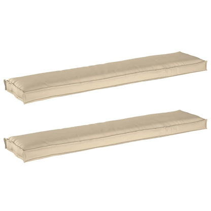 vidaXL Pallet Kissen Set 2 pcs Beige 180 x 40 x 8 cm 100% Polyester