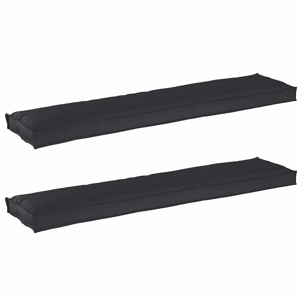 vidaXL Pallet Kissen Set 2 pcs Schwarz 180 x 40 x 8 cm 100% Polyester