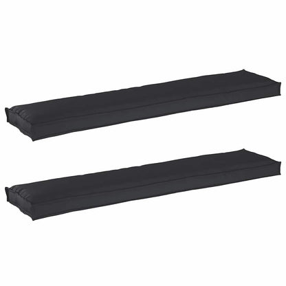 vidaXL Pallet Kissen Set 2 pcs Schwarz 180 x 40 x 8 cm 100% Polyester