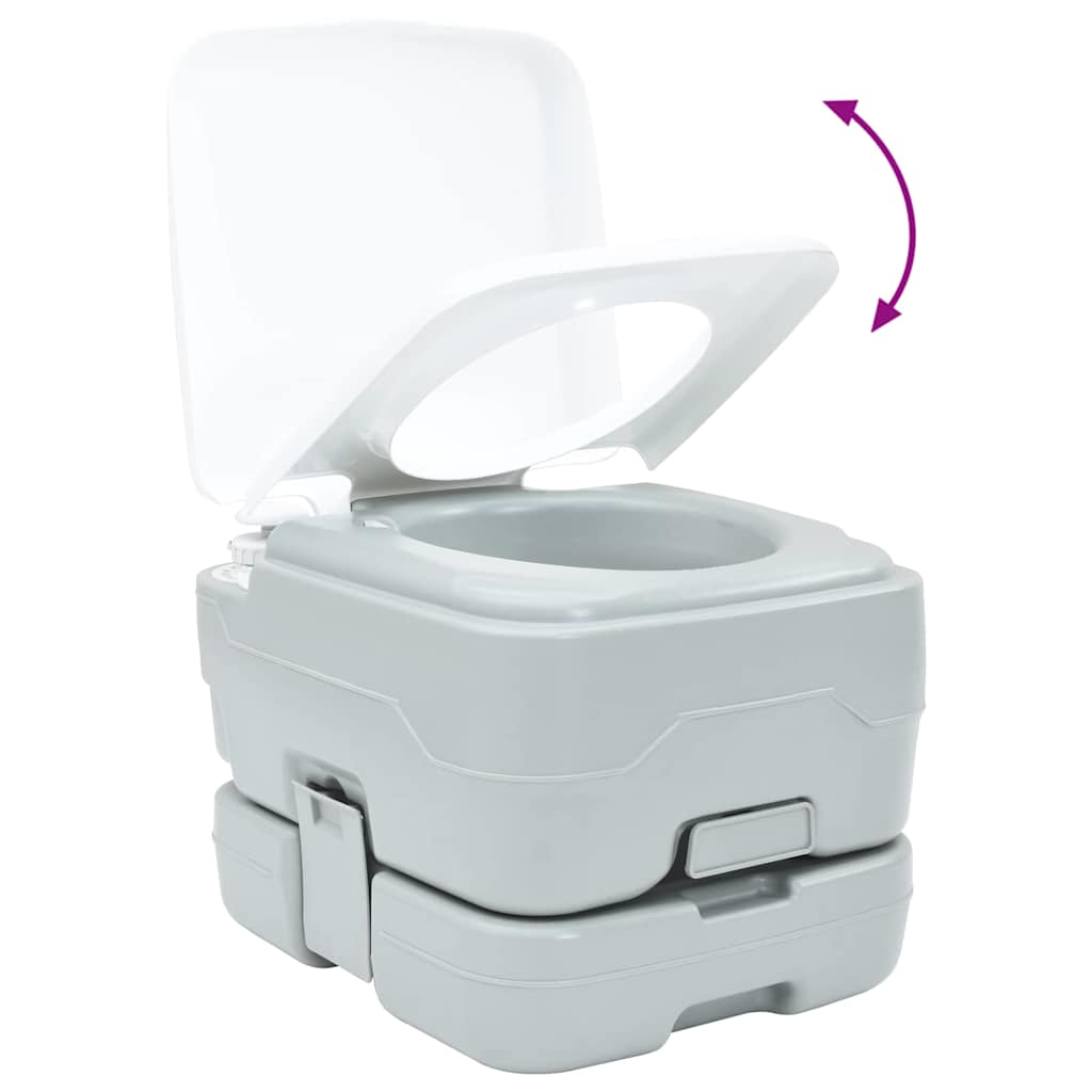 Camping-Toilette Grau und Weiß 41,5 x 36,5 x 30 cm Polyethylen