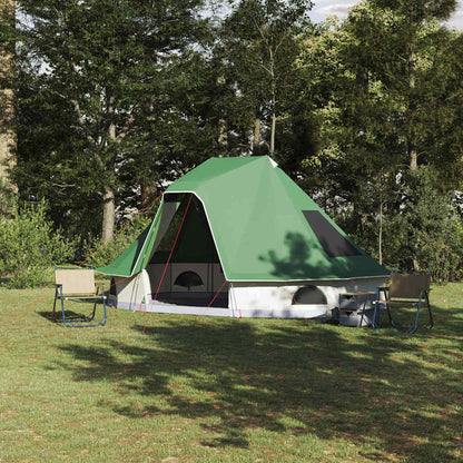 vidaXL Familien-Tipi-Zelt Tipi mit Dach Grün 466 x 310 x 240 cm