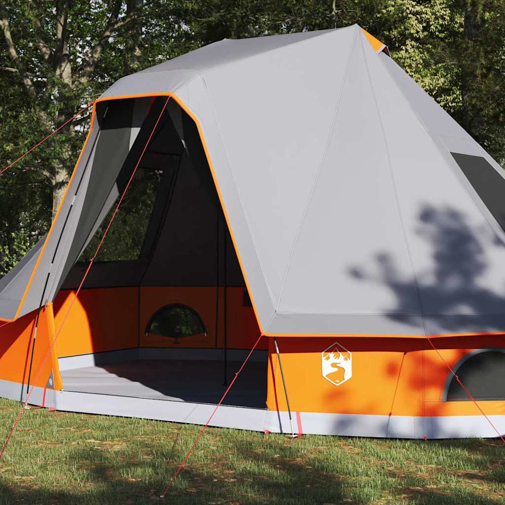 vidaXL Familien-Tipi-Zelt Tipi Grau und Orange 466 x 310 x 240 cm
