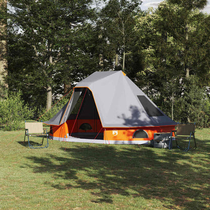 vidaXL Familien-Tipi-Zelt Tipi Grau und Orange 466 x 310 x 240 cm