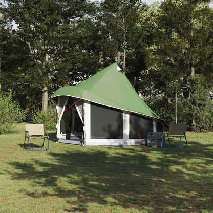 vidaXL Familien-Tipi-Zelt Tipi mit Dach Grün 404 x 370 x 270 cm