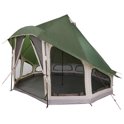 vidaXL Familien-Tipi-Zelt Tipi mit Dach Grün 404 x 370 x 270 cm