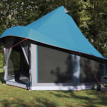 vidaXL Familien-Tipi-Zelt Tipi mit Dach Blau 404 x 370 x 270 cm