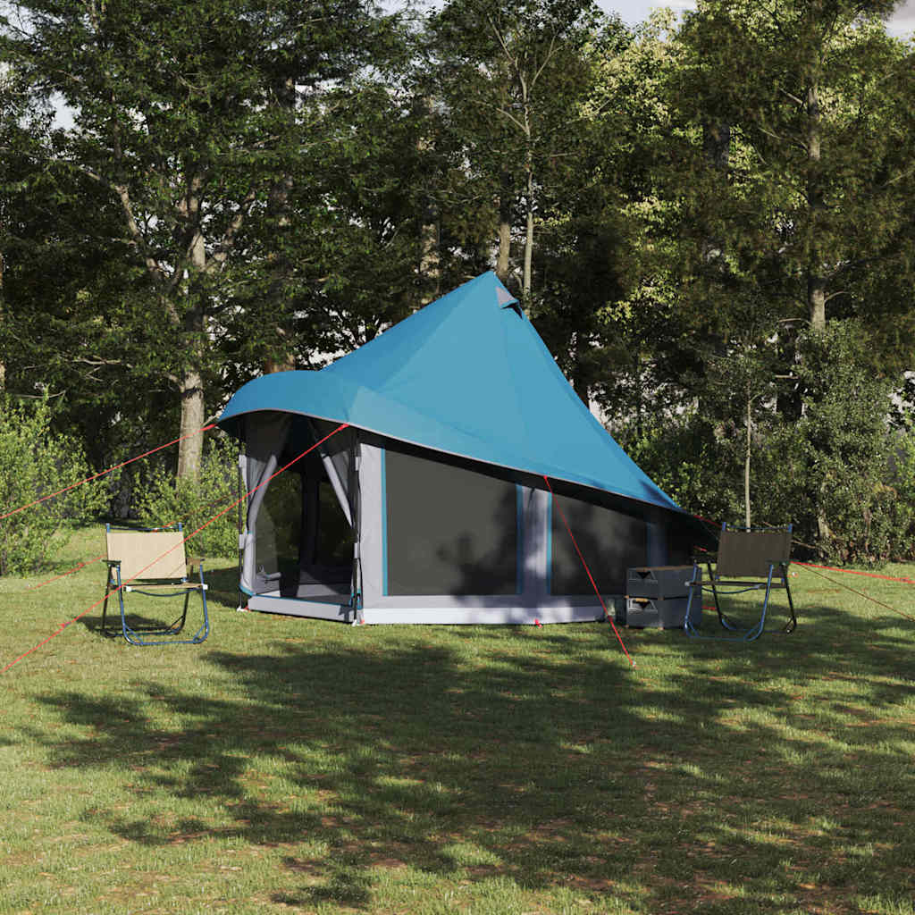vidaXL Familien-Tipi-Zelt Tipi mit Dach Blau 404 x 370 x 270 cm