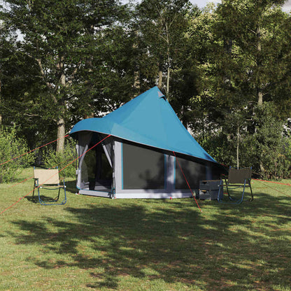 vidaXL Familien-Tipi-Zelt Tipi mit Dach Blau 404 x 370 x 270 cm
