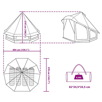 vidaXL Familien-Tipi-Zelt Tipi mit Dach Blau 404 x 370 x 270 cm