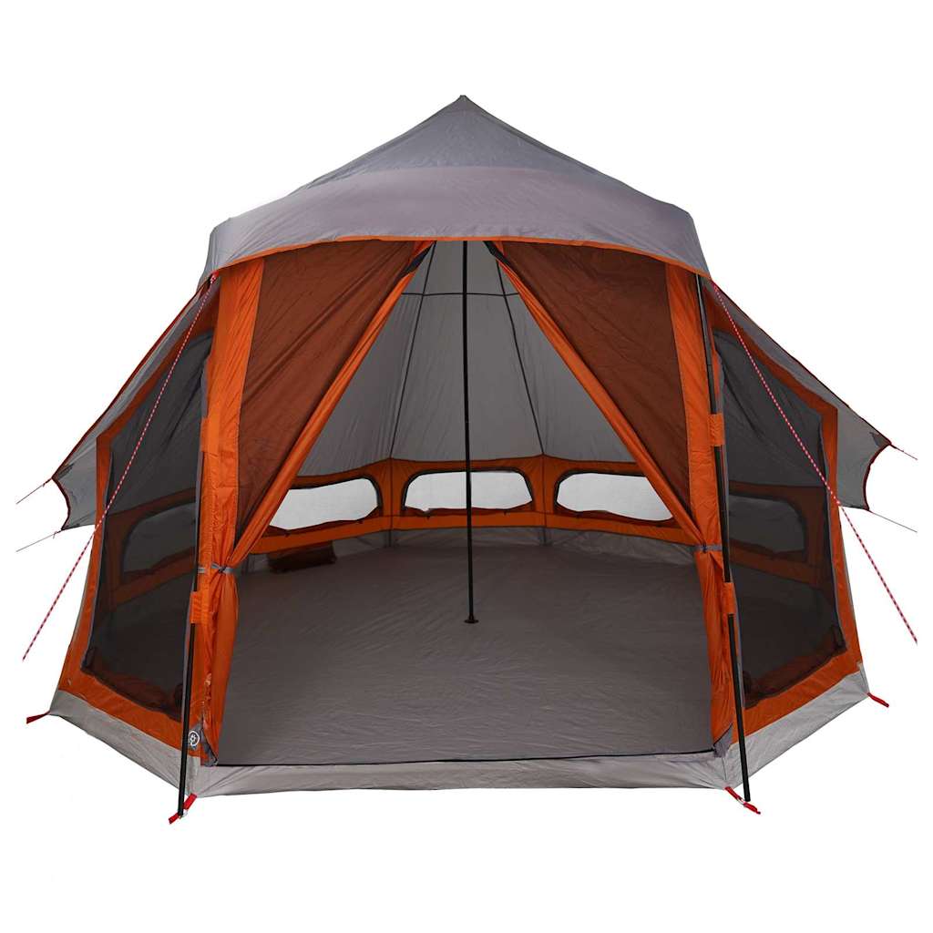 vidaXL Familien-Tipi-Zelt Tipi Grau und Orange 404 x 370 x 270 cm