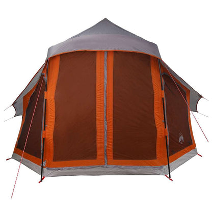 vidaXL Familien-Tipi-Zelt Tipi Grau und Orange 404 x 370 x 270 cm