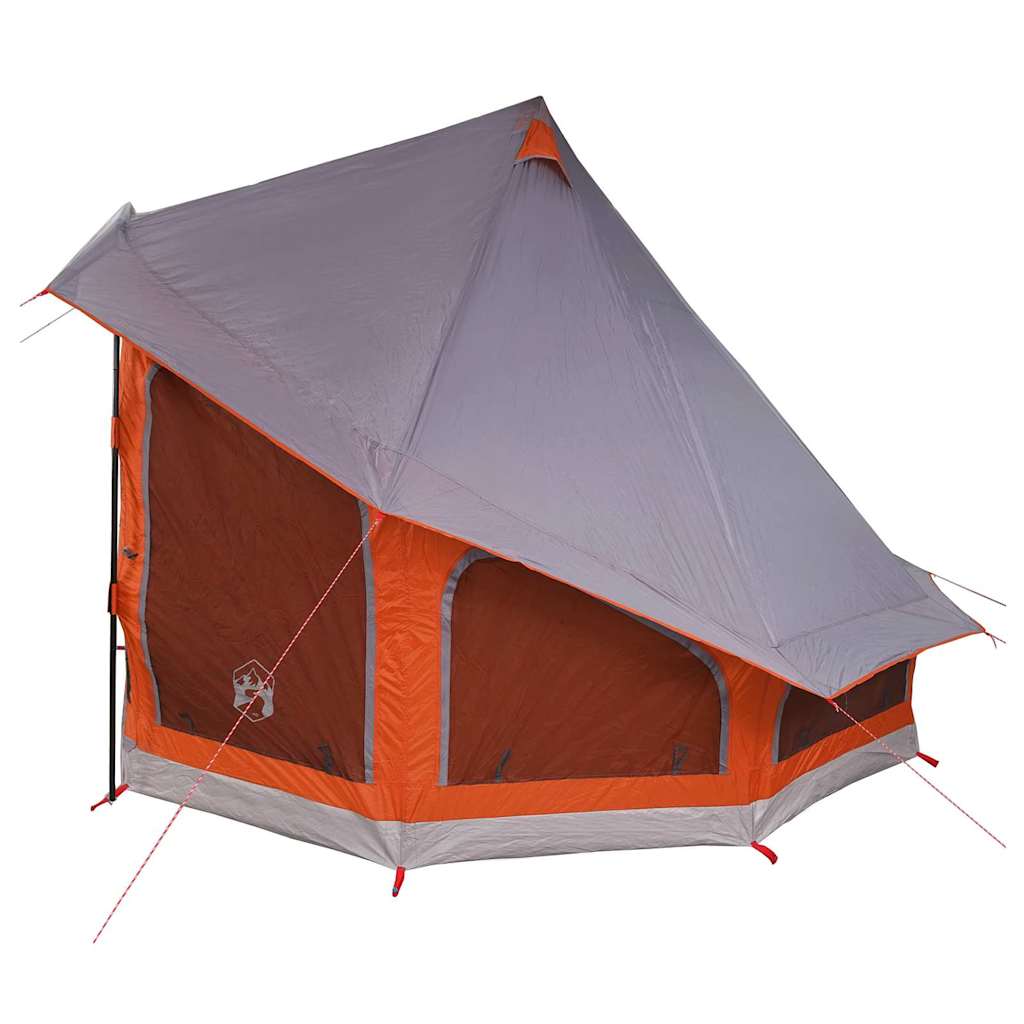 vidaXL Familien-Tipi-Zelt Tipi Grau und Orange 404 x 370 x 270 cm