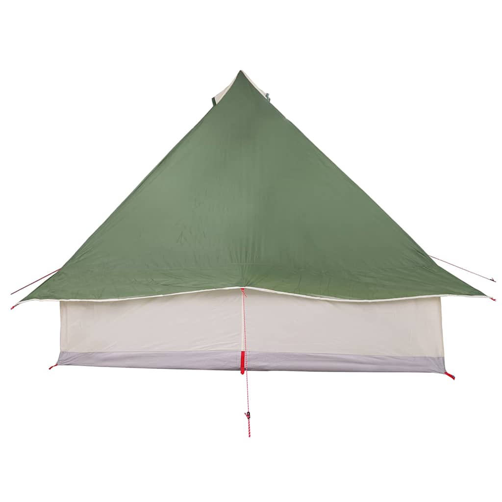 vidaXL Tipi Zelt mit Dach mit Speicher Grün 358 x 296 x 258 cm Taft