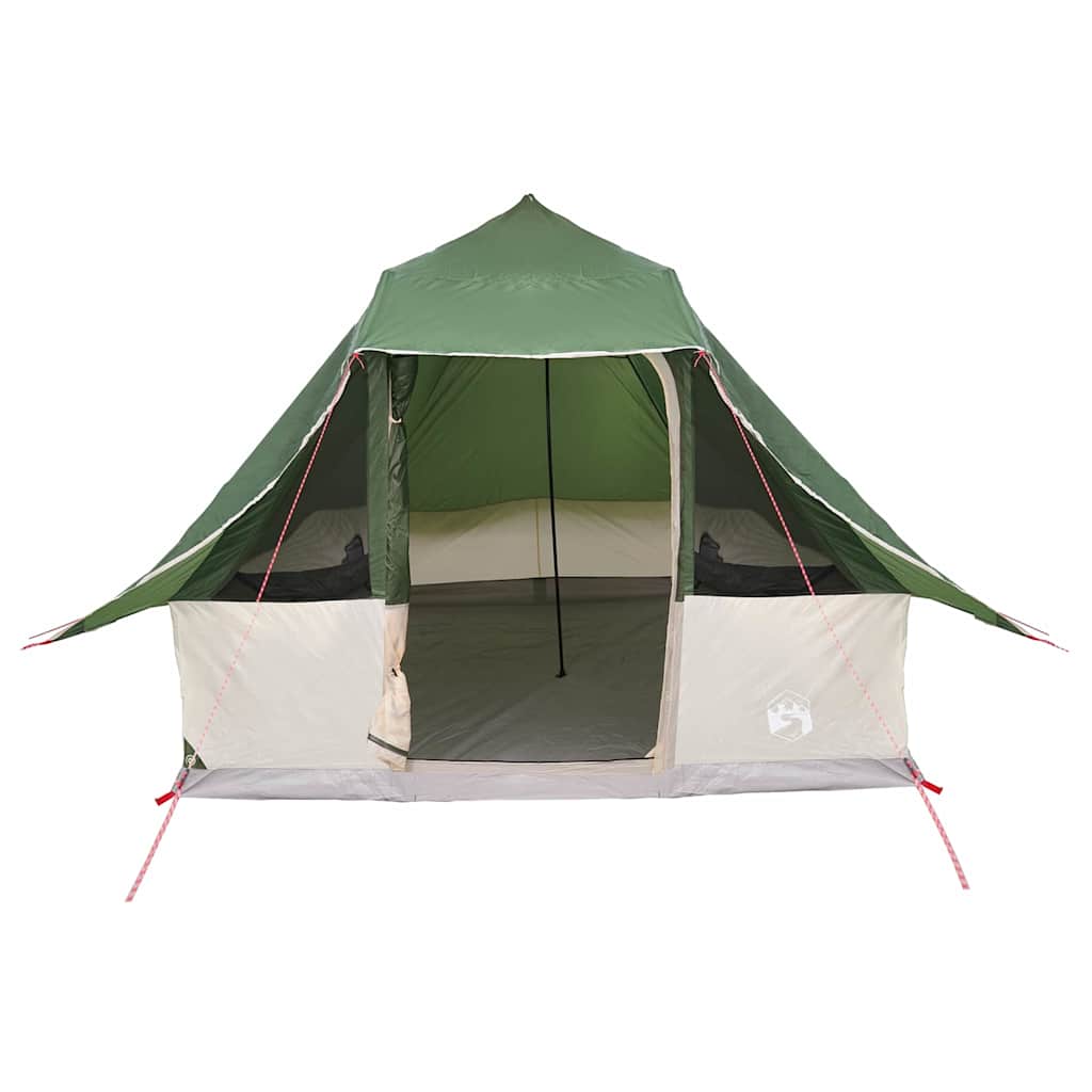 vidaXL Tipi Zelt mit Dach mit Speicher Grün 358 x 296 x 258 cm Taft