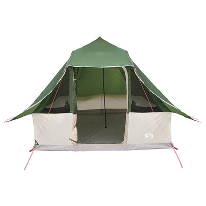 vidaXL Tipi Zelt mit Dach mit Speicher Grün 358 x 296 x 258 cm Taft