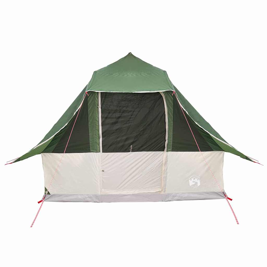 vidaXL Tipi Zelt mit Dach mit Speicher Grün 358 x 296 x 258 cm Taft
