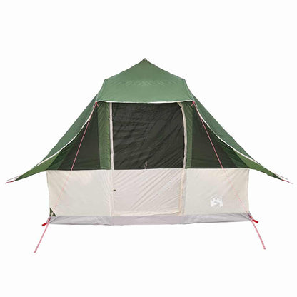 vidaXL Tipi Zelt mit Dach mit Speicher Grün 358 x 296 x 258 cm Taft