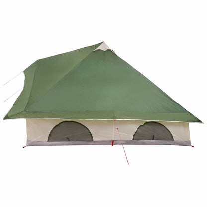 vidaXL Tipi Zelt mit Dach mit Speicher Grün 358 x 296 x 258 cm Taft