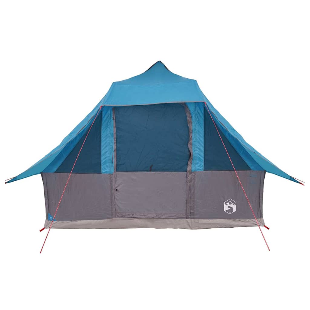 vidaXL Tipi Zelt mit Dach mit Speicher Blau 358 x 296 x 258 cm Taft