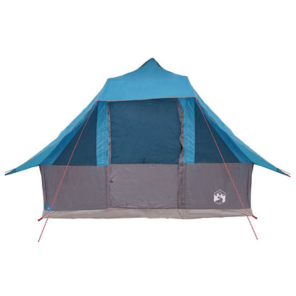 vidaXL Tipi Zelt mit Dach mit Speicher Blau 358 x 296 x 258 cm Taft