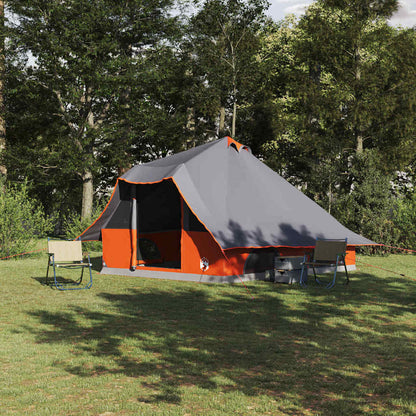 Tipi Zelt mit Dach Grau und Orange 358 x 296 x 258 cm Taft
