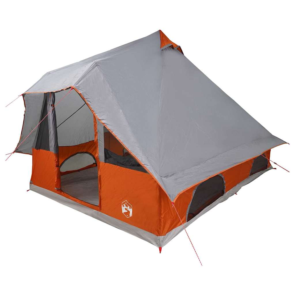 Tipi Zelt mit Dach Grau und Orange 358 x 296 x 258 cm Taft