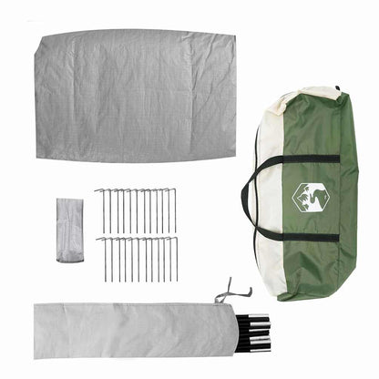 vidaXL Tipi Zelt mit Dach mit Speicher Grün 364 x 281 x 257 cm Taft