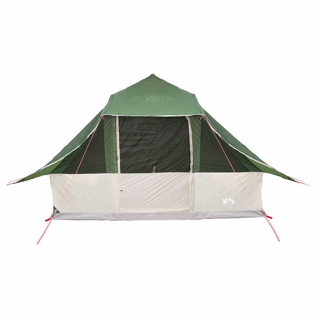 vidaXL Tipi Zelt mit Dach mit Speicher Grün 364 x 281 x 257 cm Taft