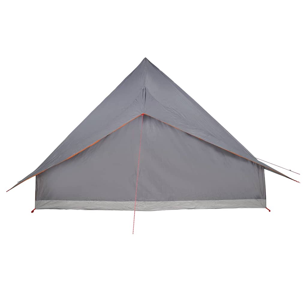 vidaXL Tipi Zelt mit Dach Grau und Orange 364 x 281 x 257 cm Taft