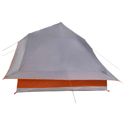vidaXL Tipi Zelt mit Dach Grau und Orange 364 x 281 x 257 cm Taft