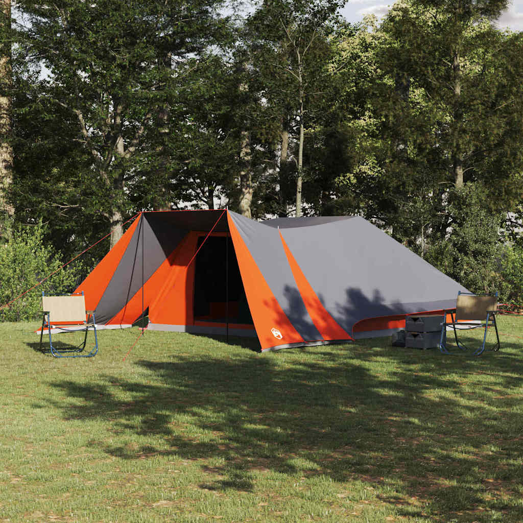 vidaXL Familienzelt mit Dach Grau und Orange 660 x 456 x 200 cm