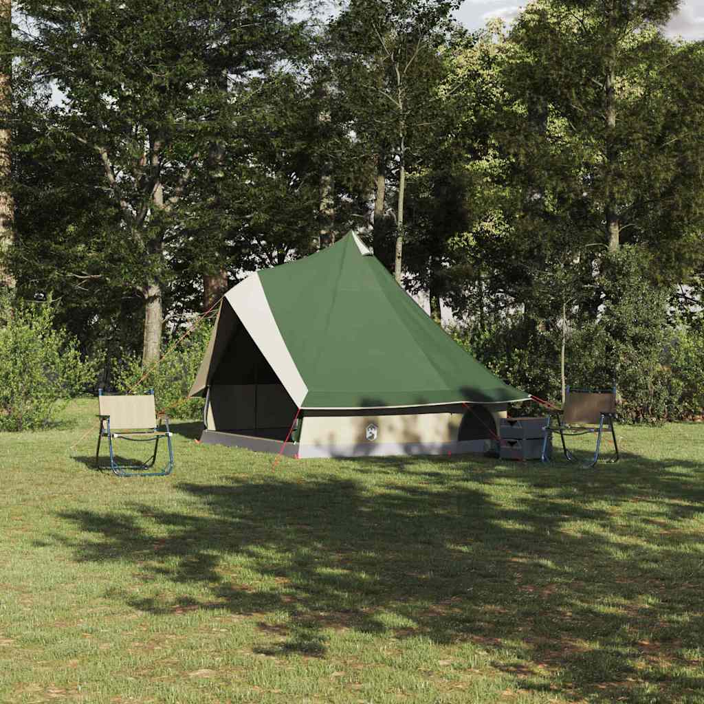 vidaXL Familien-Tipi-Zelt Tipi Grün und Beige 400 x 346 x 250 cm