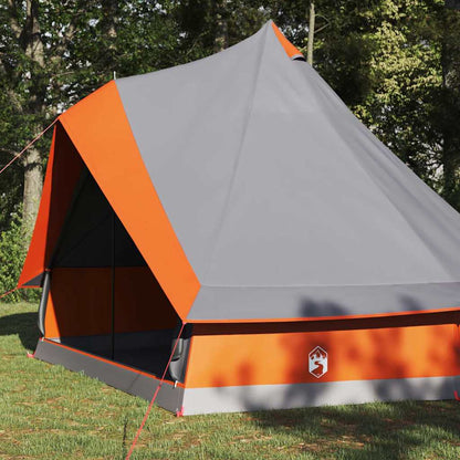 vidaXL Familien-Tipi-Zelt Tipi Grau und Orange 400 x 346 x 250 cm