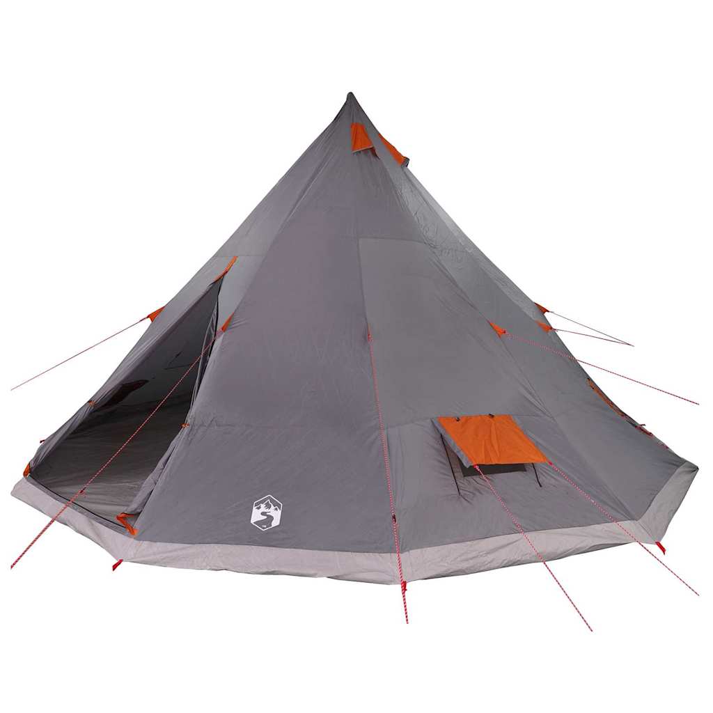 vidaXL Familien-Tipi-Zelt Tipi Grau und Orange 560 x 560 x 300 cm