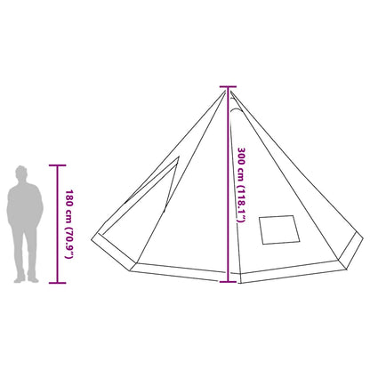 vidaXL Familien-Tipi-Zelt Tipi Grau und Orange 560 x 560 x 300 cm