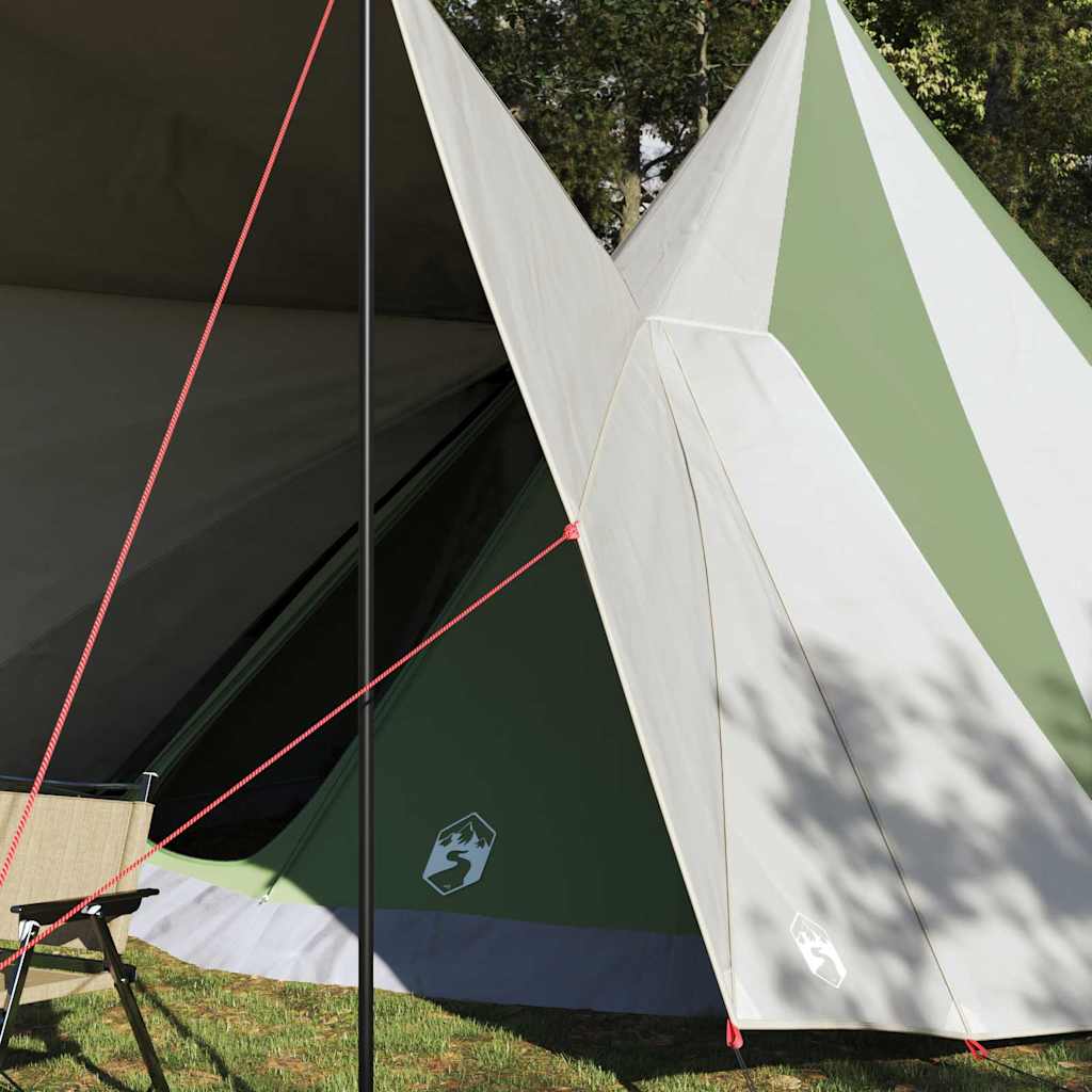 vidaXL Familien-Tipi-Zelt Tipi Grün und Beige 510 x 690 x 330 cm